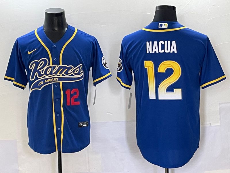 Men 2025 Los Angeles Rams #12 Nacua Blue Joint Name Nike Limited NFL Jersey style 7036->san francisco giants->MLB Jersey